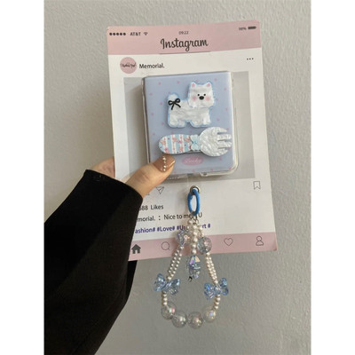 可爱西高地支架适用华为Pura X折叠屏手机壳pocket2小米mixflip三星zflip6手链OPPOFindN3Flip硬壳荣耀vivo女