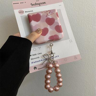 ins风满屏爱心适用华为pocket2手机壳oppofindn3/2flip折叠高级感手链三星Zflip6/5时尚vivoX Flip女荣耀小米