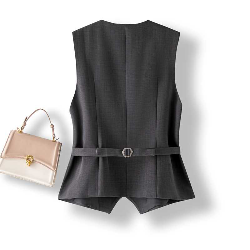 灰色短款西装马甲女春秋新款休闲百搭V领无袖坎肩马夹上衣女外套,女装/女士精品,马夹,淘宝优惠券,粉丝福利购,淘宝优惠卷