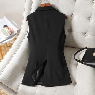 西装小马甲女2025春秋新款修身显瘦职业质感马夹外搭收腰坎肩上衣