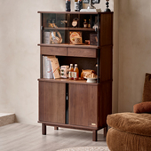 实木沙发边柜茶具柜展示柜黑胡桃茶水柜餐柜收纳柜抽屉柜书柜