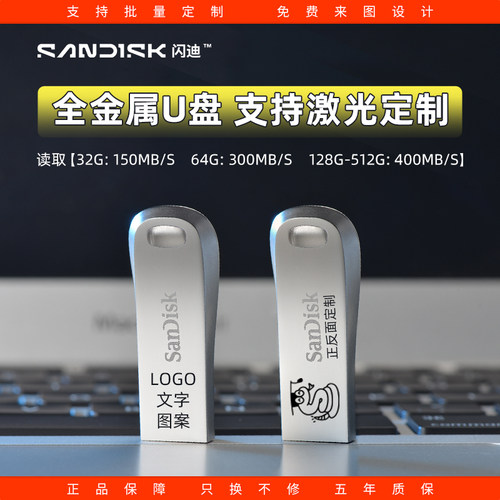 高速U盘64G/128G超薄加密车载u盘