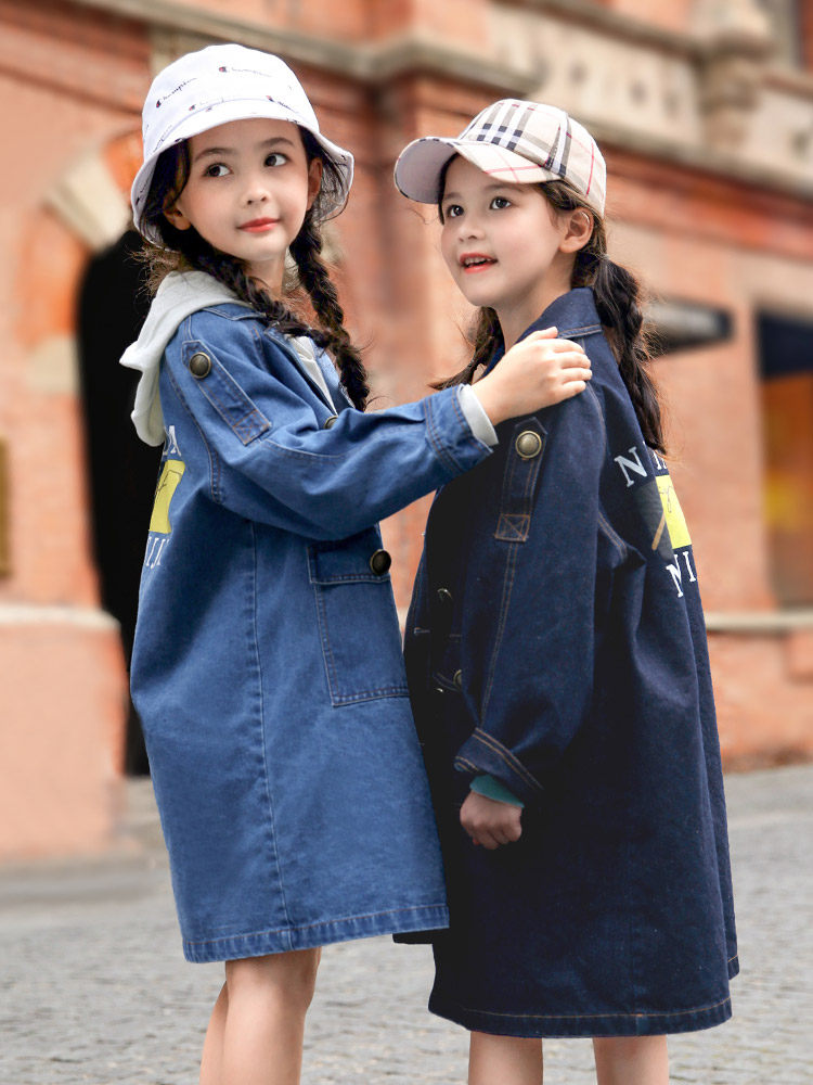 Nilska Girls Coat 2020 New Spring and Autumn Clothes Children's Clothes Western Style Big Boys Little Girls Denim Tops Trendy