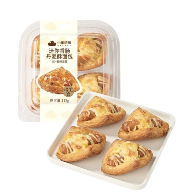 小象烘焙代购小象迷你香肠丹麦酥1129g（4粒）
