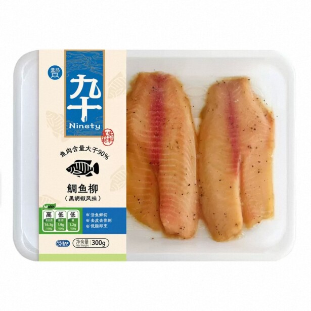 盒马 黑胡椒风味鲷鱼柳300g（3片装）