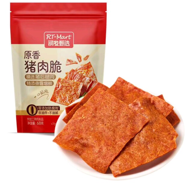 大润发长沙代购RT-Mart原香猪肉脆68g