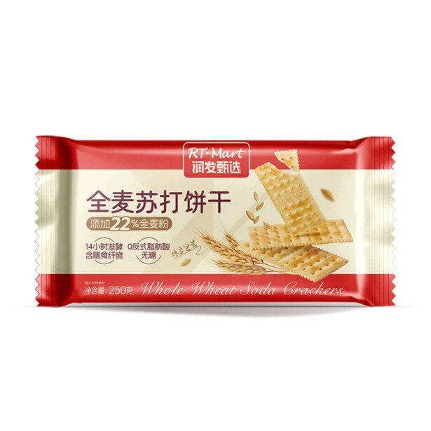 大润发长沙代购RT-Mart全麦苏打饼干250g