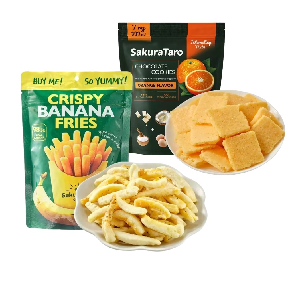 盒马SAKURA TARO/樱太郎香蕉脆香橙味巧克力脆片泰国进口