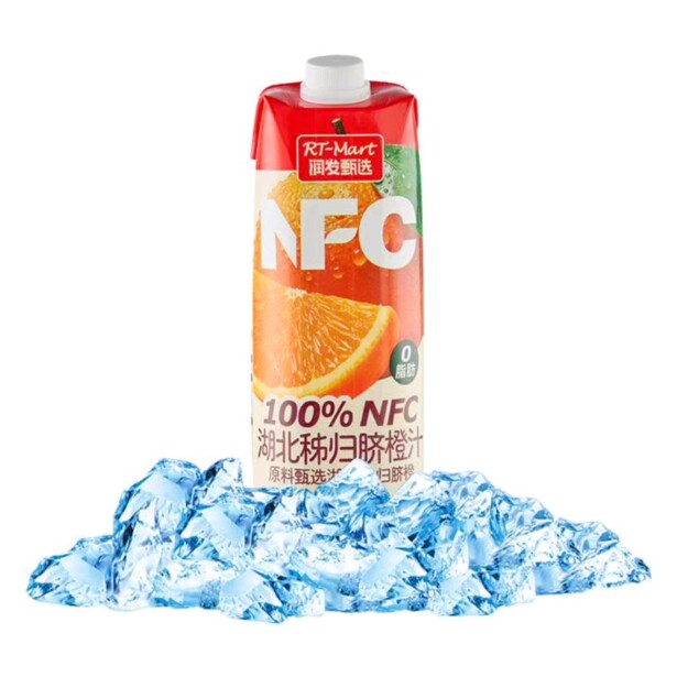 大润发长沙代购RT-Mart100%NFC新疆阿克苏苹果汁 橙汁 葡萄汁1L