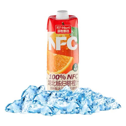大润发长沙代购RT-Mart100%NFC新疆阿克苏苹果汁 橙汁 葡萄汁1L