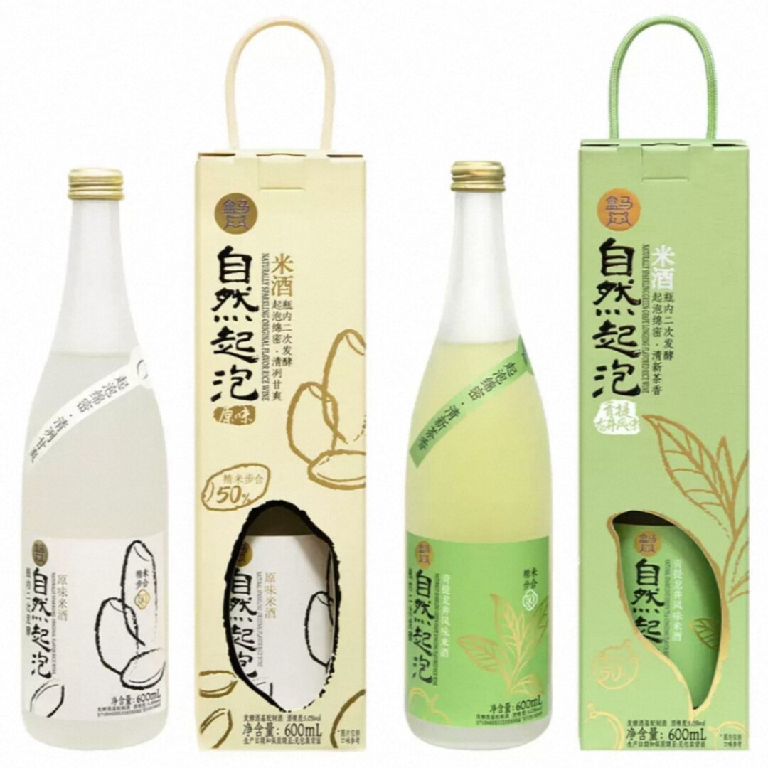 盒马代购自然气泡原味米酒600ml 青提龙井风味米酒600ml