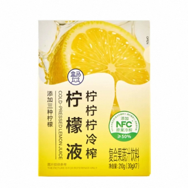 盒马代购 柠柠柠冷榨柠檬液210g（30g*7）