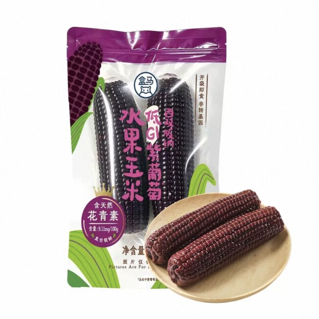 盒马代购西双版纳低GI紫葡萄水果玉米400g