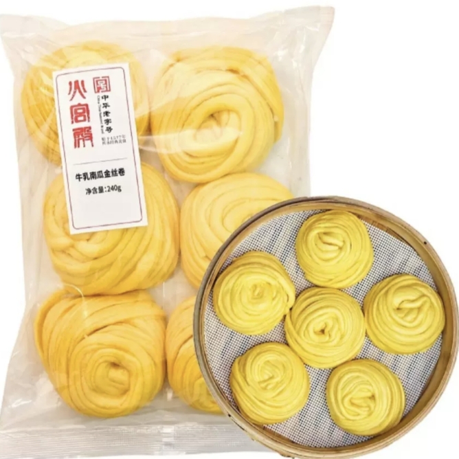 盒马代购火宫殿 牛乳南瓜金丝卷 240g6个
