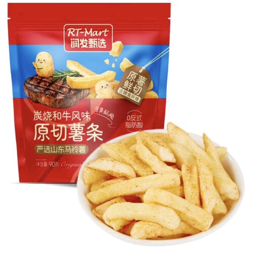 大润发代购RT-Mart经典盐味原切薯条90g炭烧和牛风味原切薯条90g