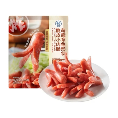 盒马代购萌趣章鱼形状脆皮小肉肠120g