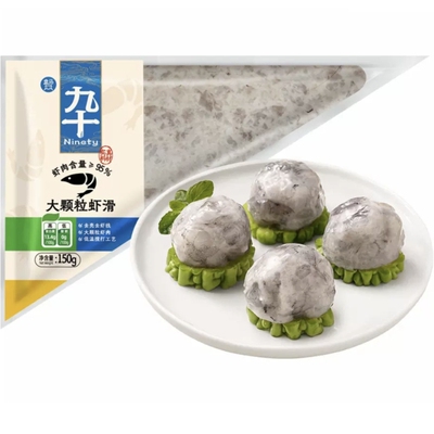 盒马九十大颗粒虾滑原味泰国黑虎虾滑A3级青虾滑(虾含量95%)