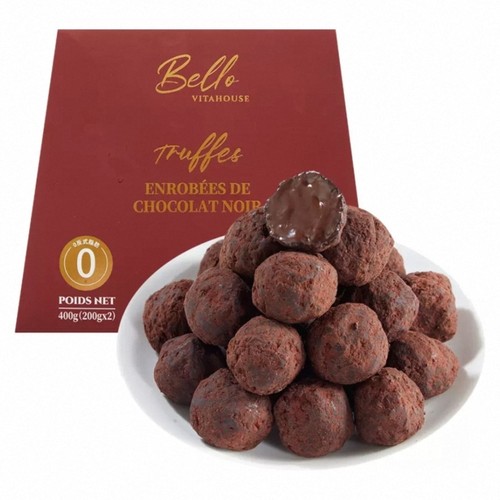 盒马代购 Bello VITAHOUSE 夹心松露形黑巧克力400g法国进口