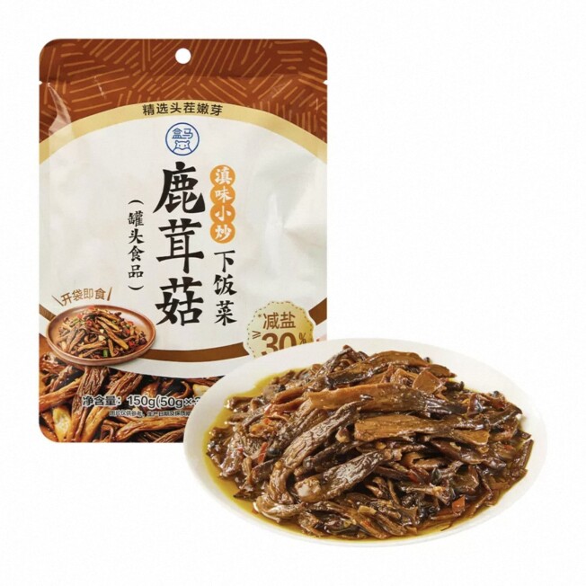 盒马代购滇味小炒鹿茸菇下饭菜150g(50g*3)