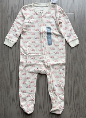 Gap新生儿 婴幼儿 宝宝纯棉 全棉 长袖连体衣爬服哈衣包脚 160666