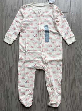 Gap新生儿 婴幼儿 宝宝纯棉 全棉 长袖连体衣爬服哈衣包脚 160666