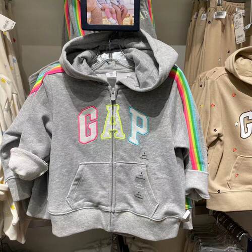 GAP春秋女幼童拉链连帽卫衣