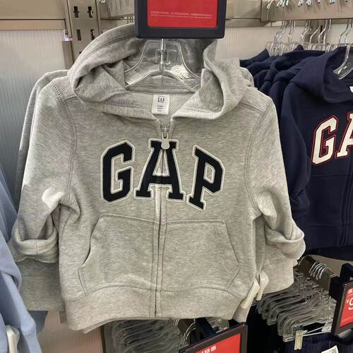 Gap春秋男女童圈织纯棉拉链卫衣