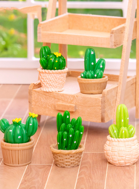 微景观简约现代树脂工艺品创意仿真仙人掌DIY园艺多肉装饰品摆件