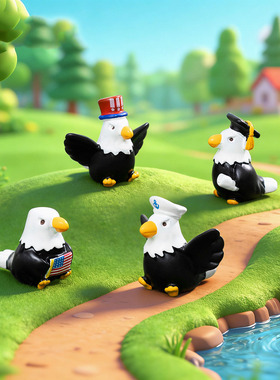 跨境新品微景观简约创意老鹰园艺造景 DIY装饰品迷你桌面树脂摆件