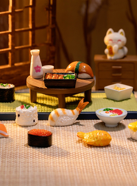 微景观树脂工艺品创意仿真日式美食食玩娃娃屋diy装饰品微缩摆件