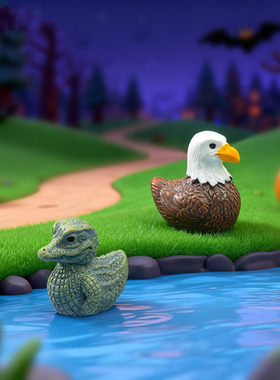 跨境外贸微景观创意动物鸭萌粒公仔 DIY装饰品配件迷你桌面小摆件