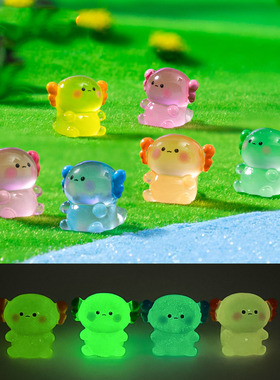 跨境外贸微景观创意夜光胖胖六角龙公仔 DIY装饰品迷你树脂小摆件