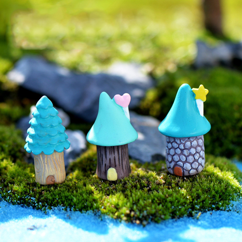 微景观创意树脂工艺品田园风卡通树屋房子diy造景饰品园艺小摆件