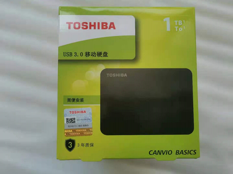 全新未拆封东芝高速USB3.0 小黑A3移动硬盘1tb 在保 兼容苹果电脑