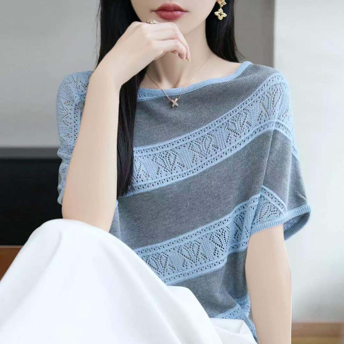 铂瑾女士莱赛尔天丝圆领