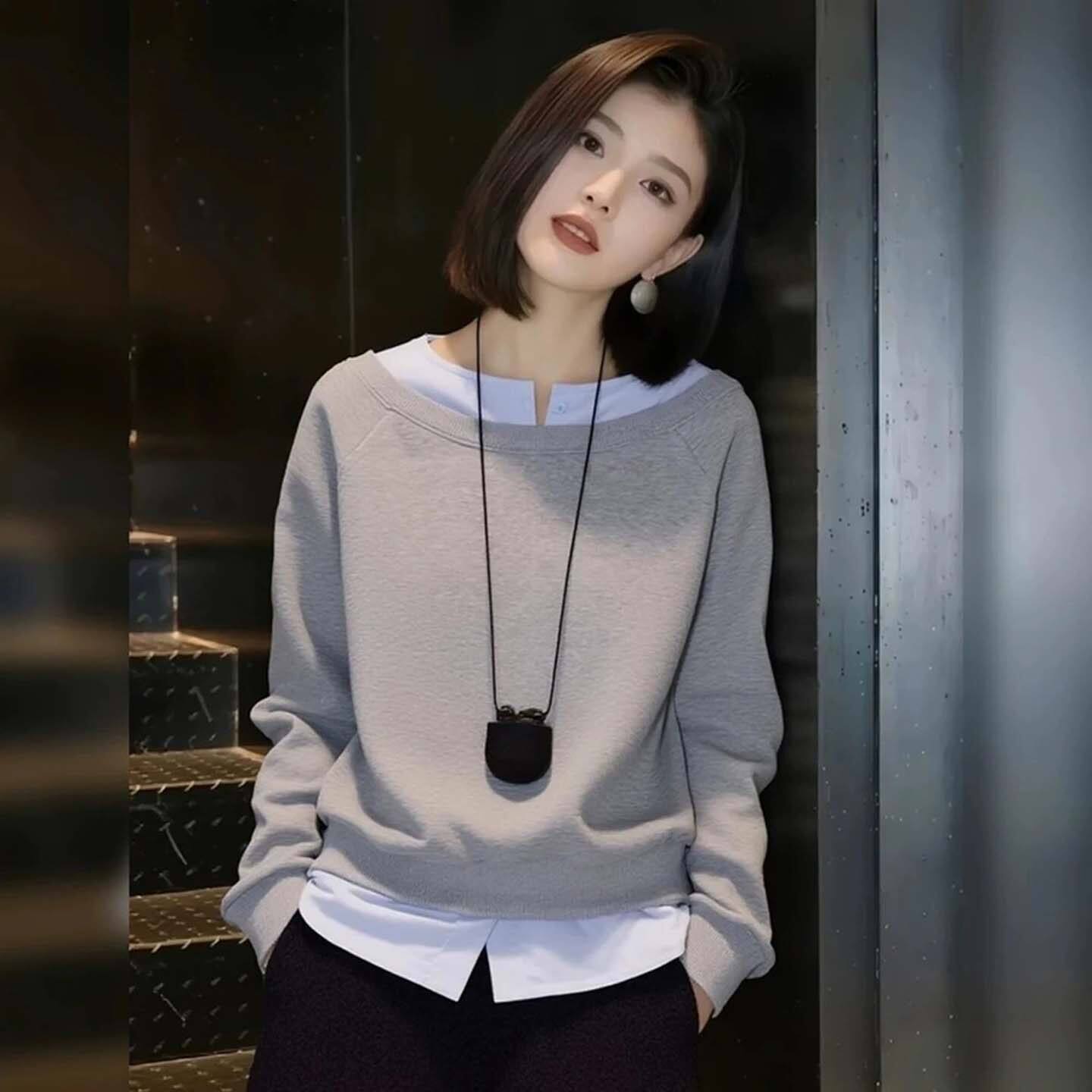 铂瑾女装高级感撞色拼接