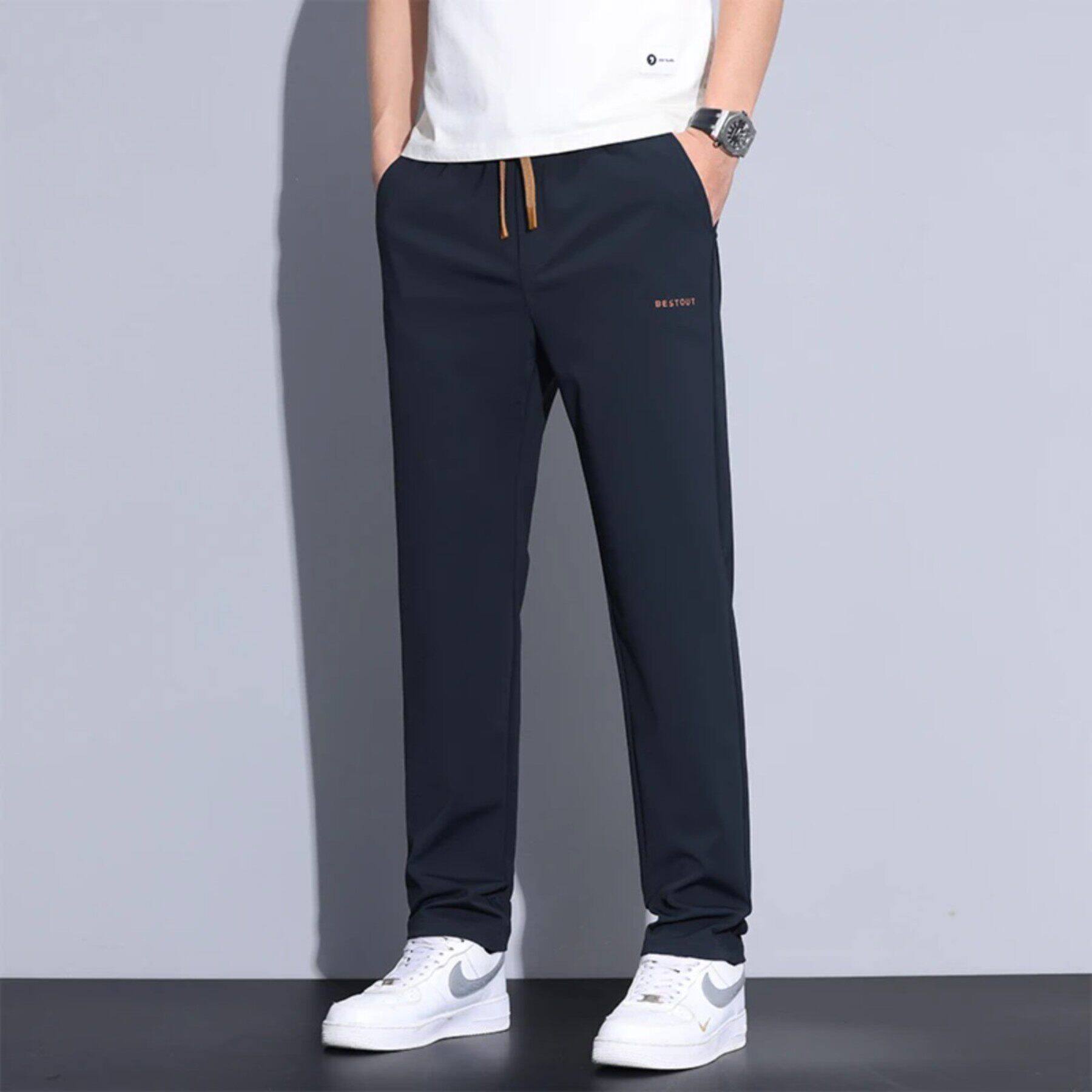 大白鲨2026春季新款休闲宽松百搭薄款潮流直筒男款运动九分裤长裤