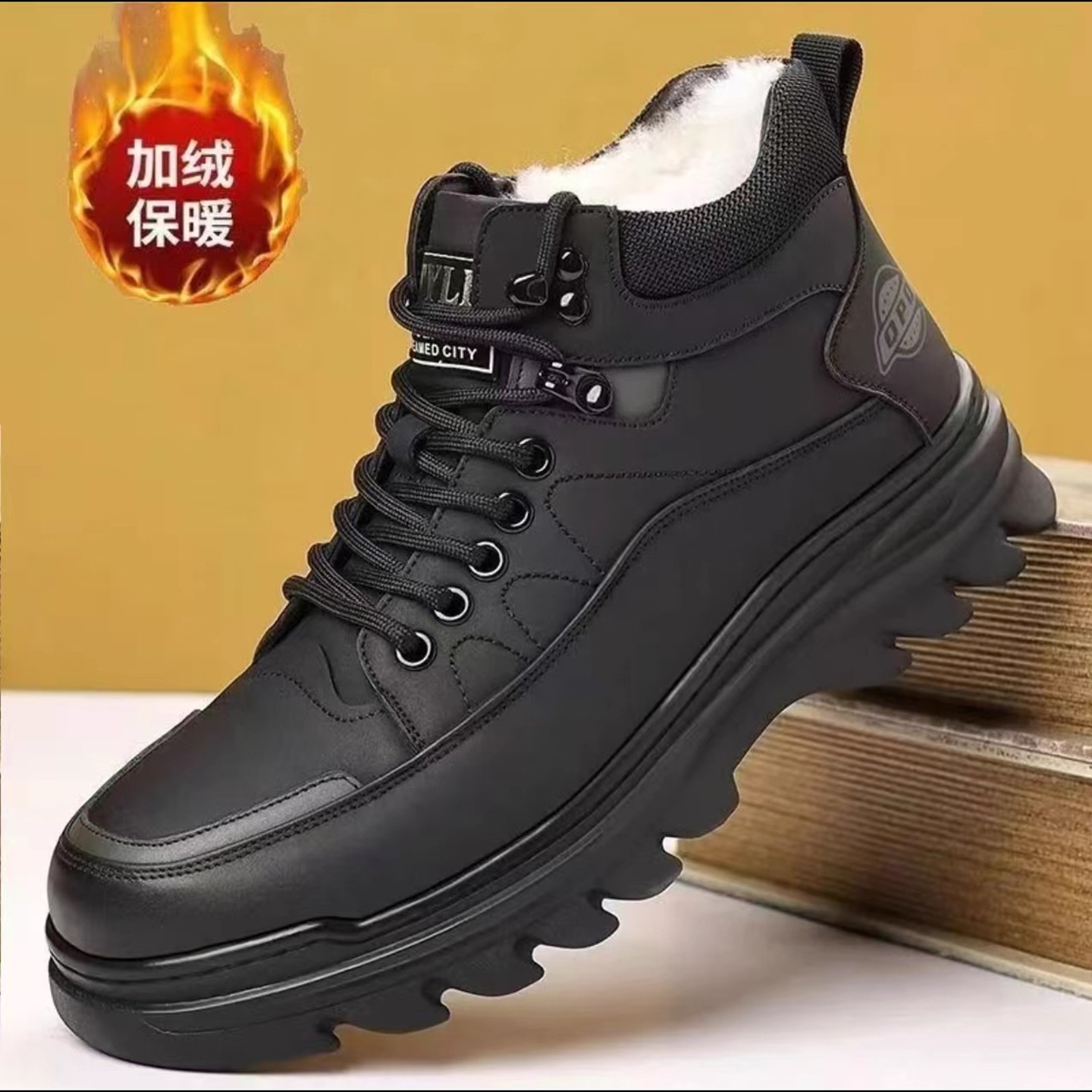 俄罗斯马丁靴防寒雪地靴官方正品冬季新款加绒保暖羊毛真皮牛皮鞋