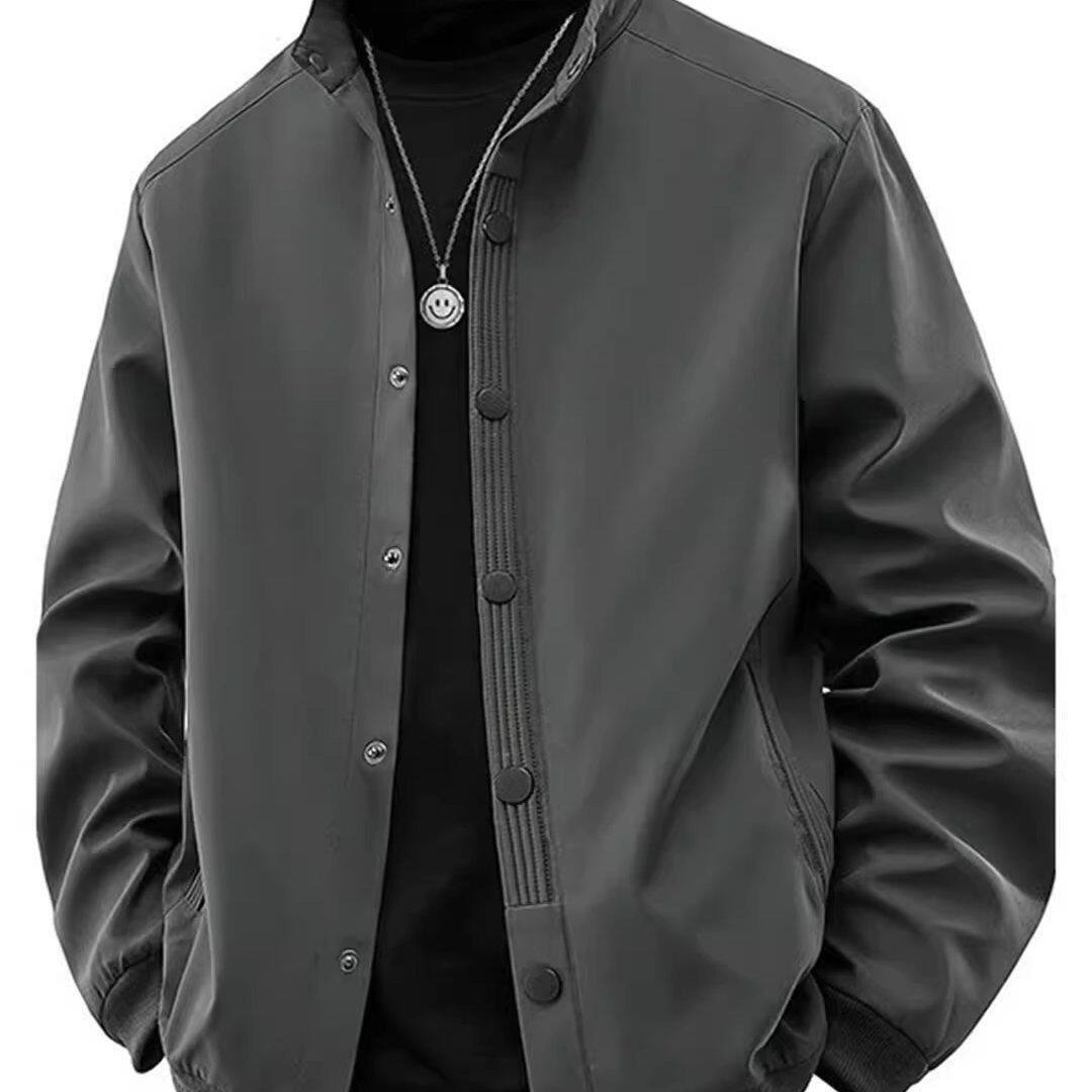 玟若服饰飞行员外套2026春秋新款夹克休闲立领拉链上衣高级感男装