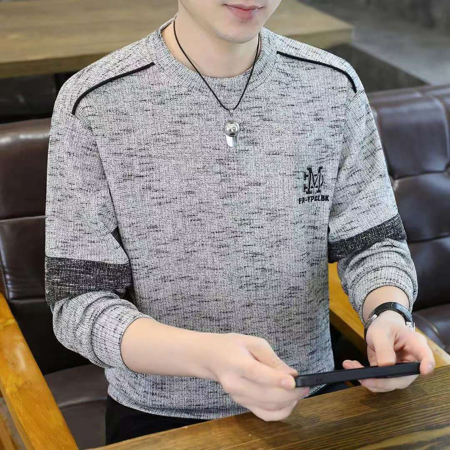 铂瑾精选男装秋季圆领长