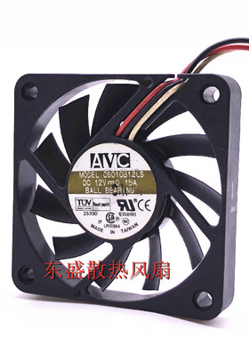 台湾奇宏 AVC 6010 6CM 12V 0.15A 双滚珠CPU风扇 C6010B12LS