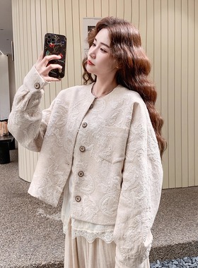 2025新款秋装新中式小香风刺绣提花短外套2D009-2579P175K248