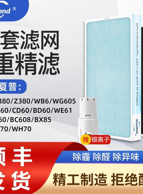 适配夏普空气净化器滤网KC-W380SW/280SW/Z200/BB60/WB6滤芯WG605