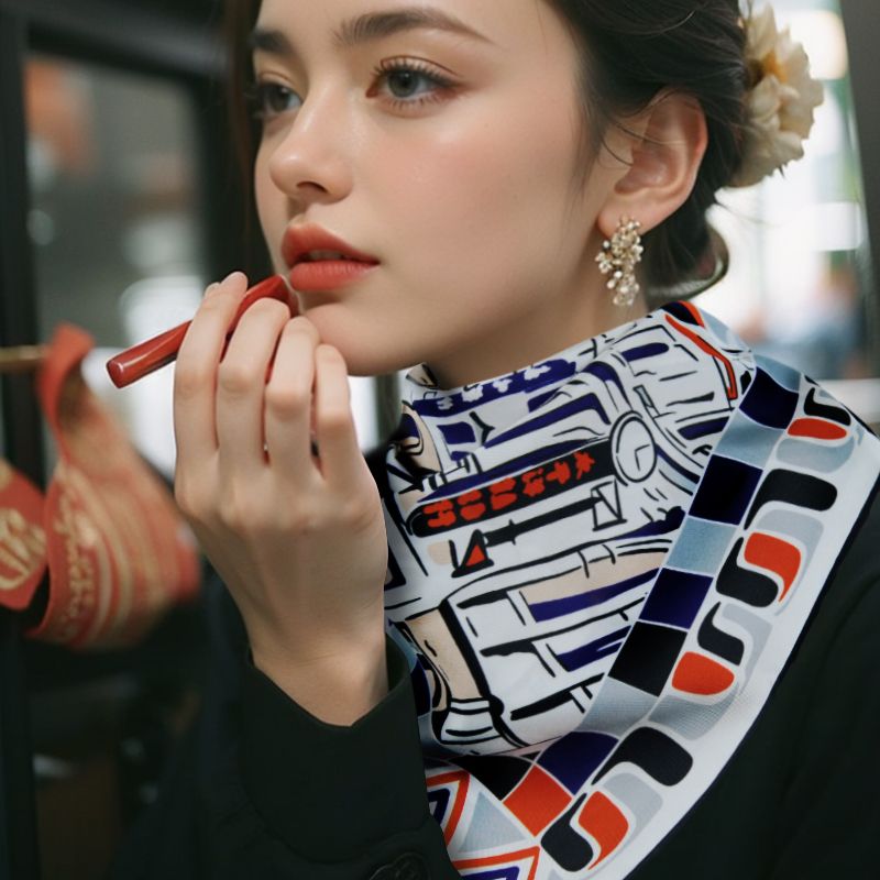 VIESCA春夏秋冬真丝双面异色丝巾