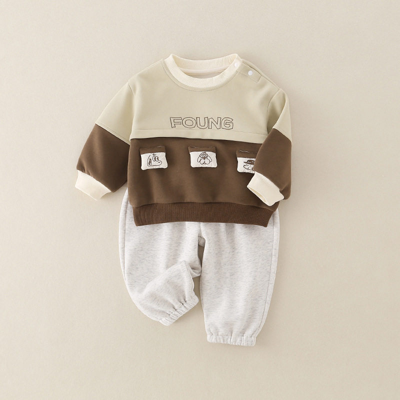 卡通风婴儿卫衣套装春秋冬季男女宝宝休闲小狗图案上衣裤子两件套,童装/婴儿装/亲子装,套装,淘宝优惠券,粉丝福利购,淘宝优惠卷