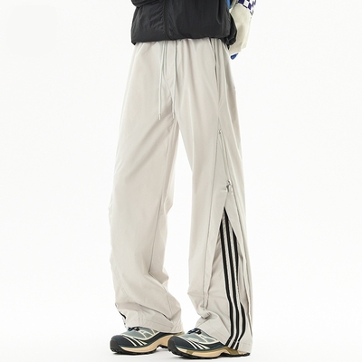 设计感秋季美式拉链拼接休闲裤