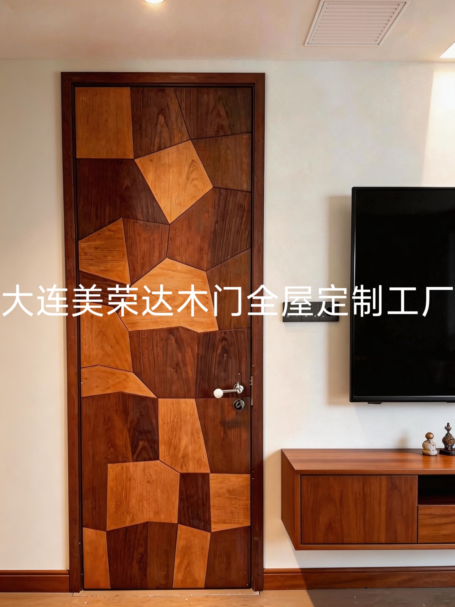 胡桃木半透烤漆门实木门卧室门房间门原木门全国量尺送货落地安装