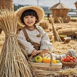 天然干稻草手工编织材料幼儿园做手工稻杆子编织草绳捆绑扎稻草人