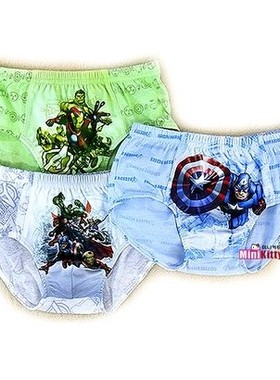 韩国童装Avengers卡通男童宝宝四季内裤纯棉无荧光三条礼盒装(2)