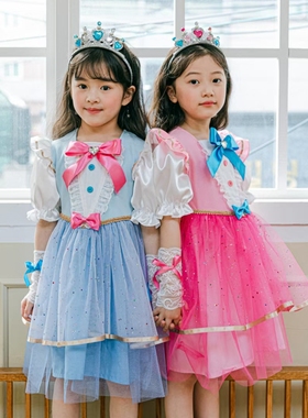 女童韩国童装PinkBerry2022夏季奇妙萌可爱心儿童宝宝蕾丝公主裙